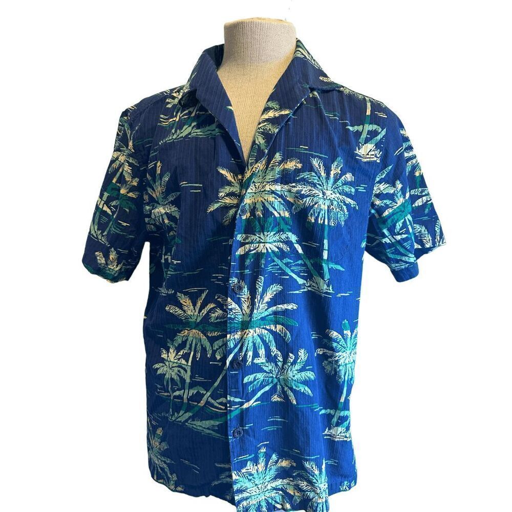 Tommy Bahama Button Down Shirt Collared Long Sleeves & Pockets Sz M Blue Floral